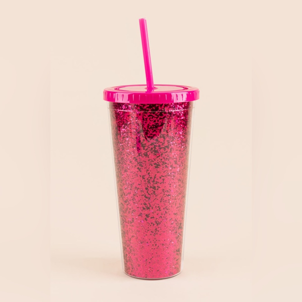 Francesca’s Barbie Pink Sparkles Tumbler Cup Limited Edition Summer Whimsy Mug